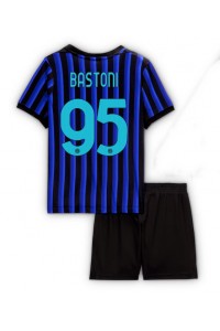 Fotbalové Dres Inter Milan Alessandro Bastoni #95 Dětské Domácí Oblečení 2025-26 Krátký Rukáv (+ trenýrky)